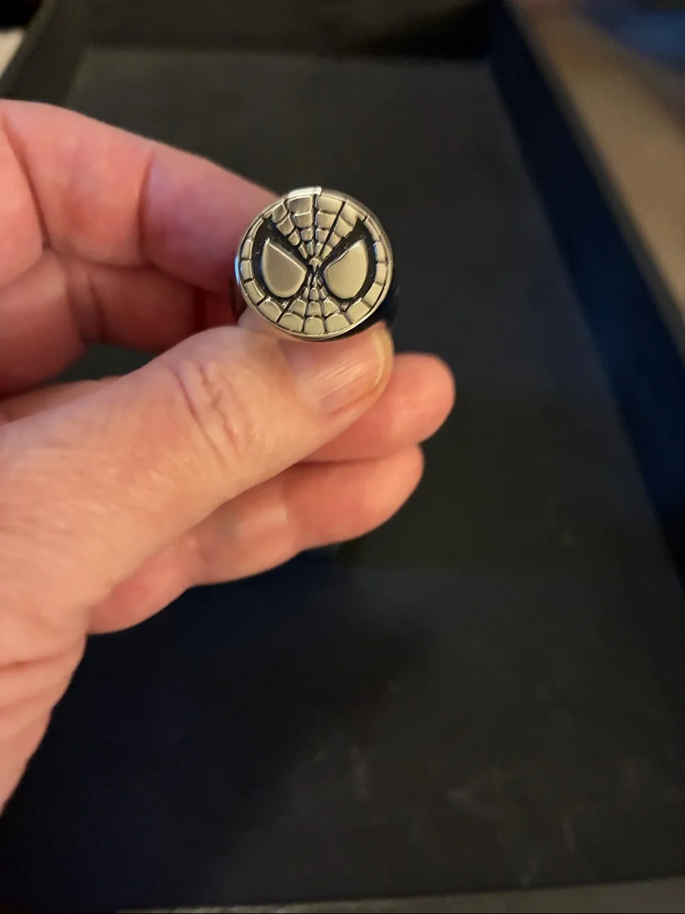 Spider Web Ring Stainless Steel    — Black & Silver Vintage